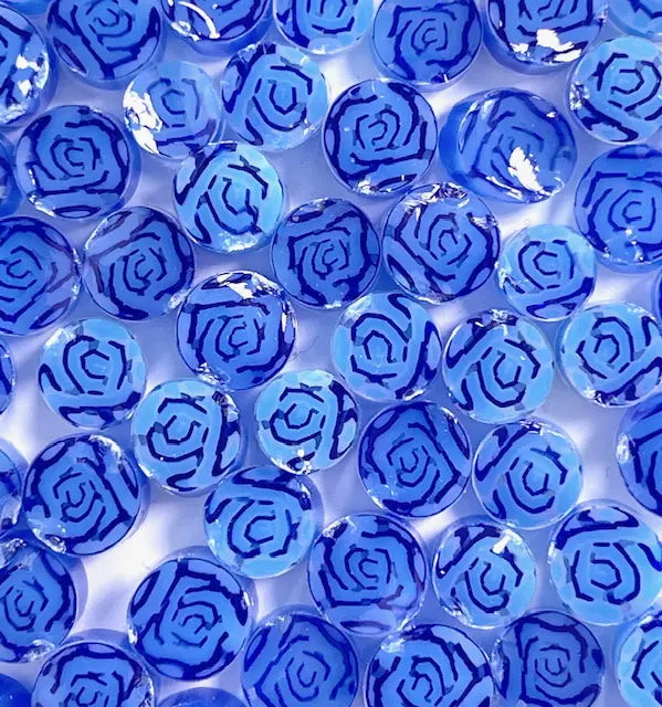 Blue Rose -  Large Flower Millefiori Murrine COE096