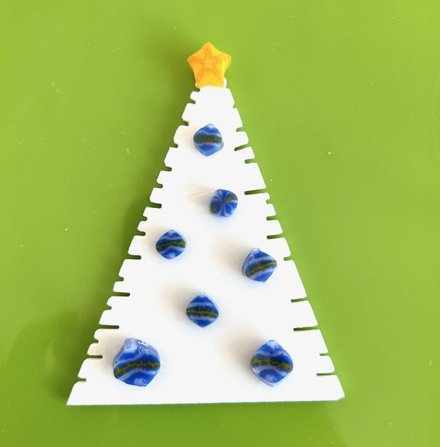 Blue and Yellow Bauble Christmas Millefiori Murrine COE096