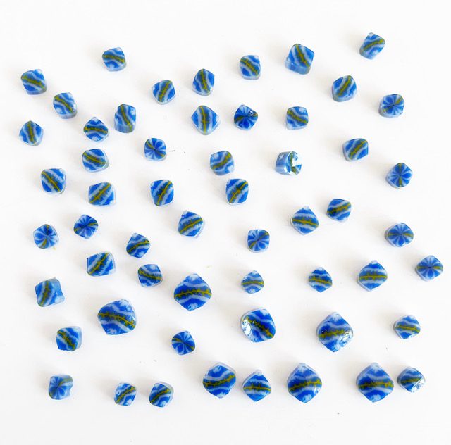 Blue and Yellow Bauble Christmas Millefiori Murrine COE096