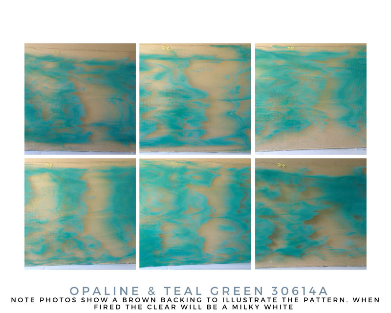 Bullseye Glascadia: Opaline & Teal Green Bullseye Sheet 30614A 3MM