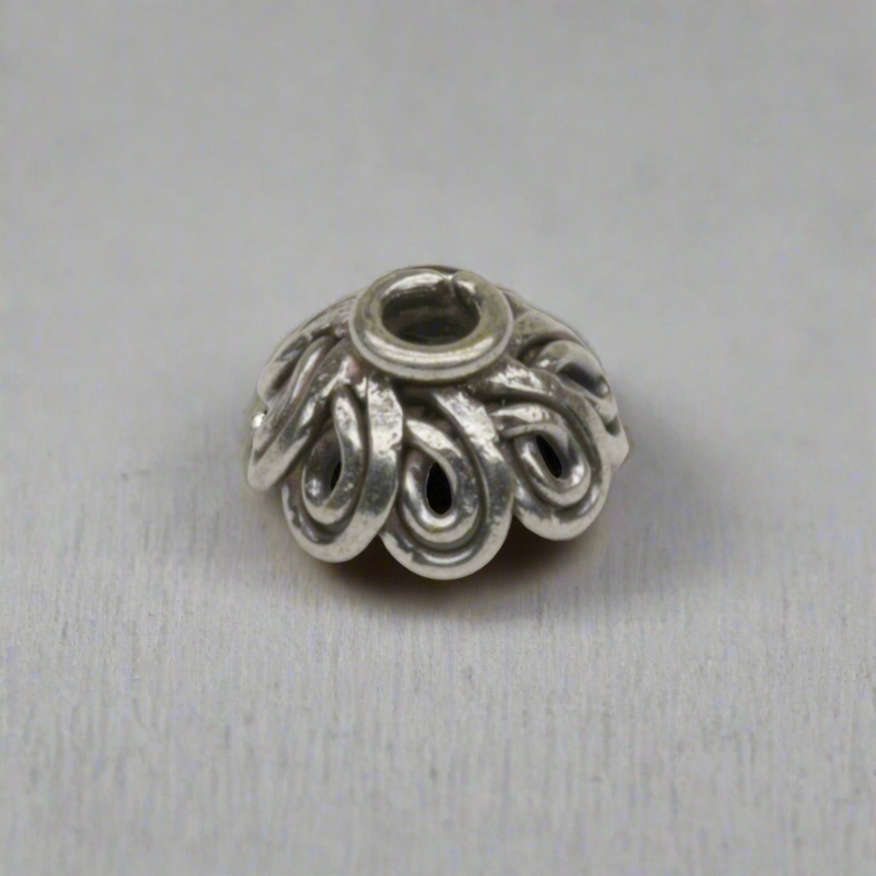 Sterling Silver Double Loop Bali Bead Cap