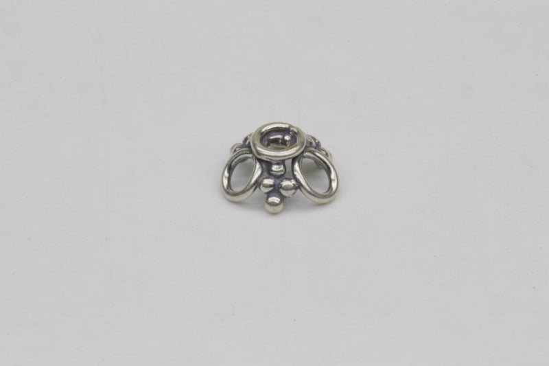 Sterling Silver Ring Loop Bali Bead Cap