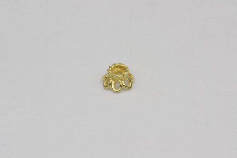 Sterling Silver Round Loop Bali Bead Cap