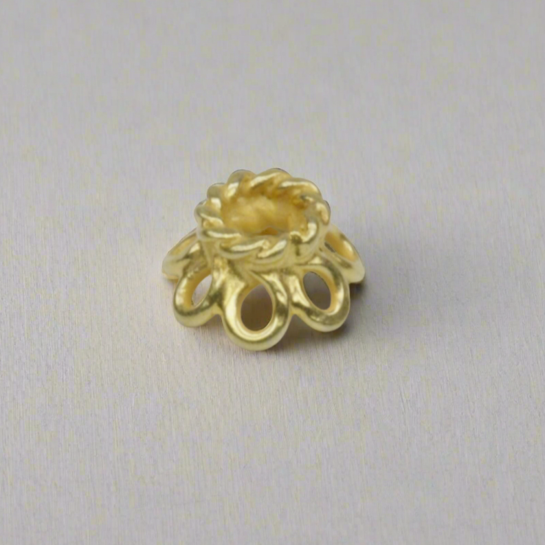 Sterling Silver Round Loop Bali Bead Cap