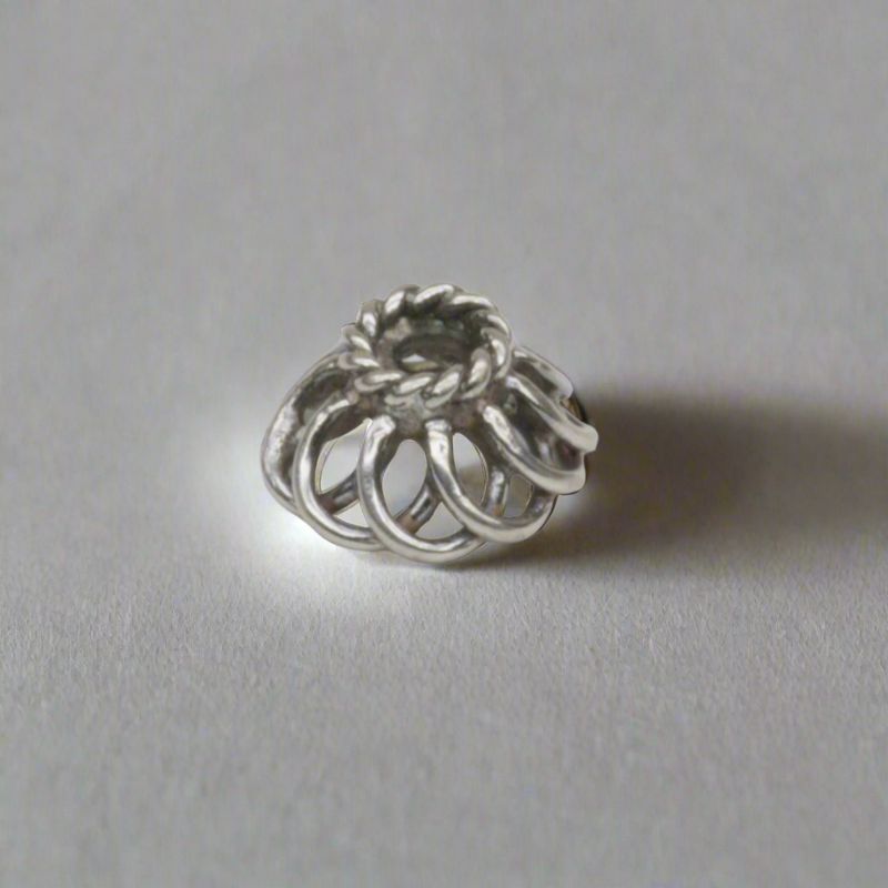 Sterling Silver Infinity Loop Bali Bead Cap