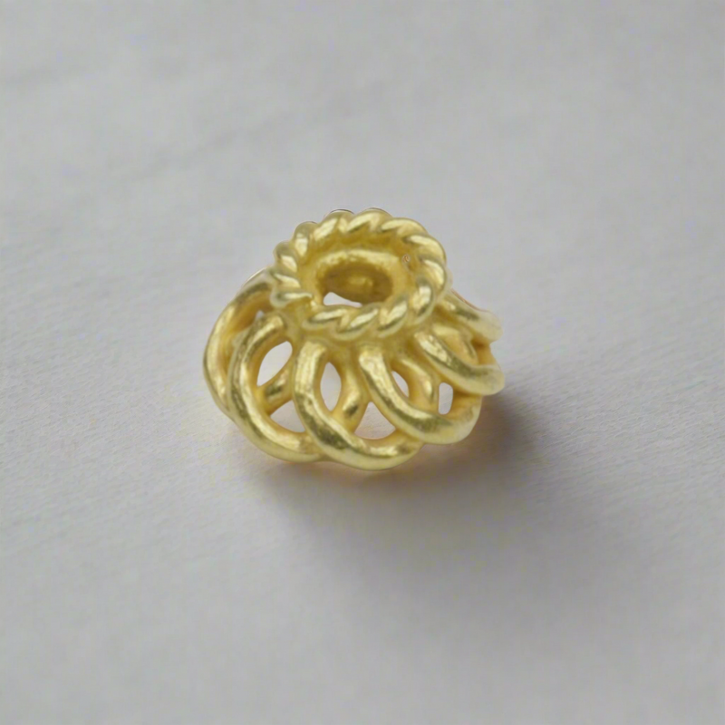Vermeil Infinity Loop Gold Bali Bead Cap