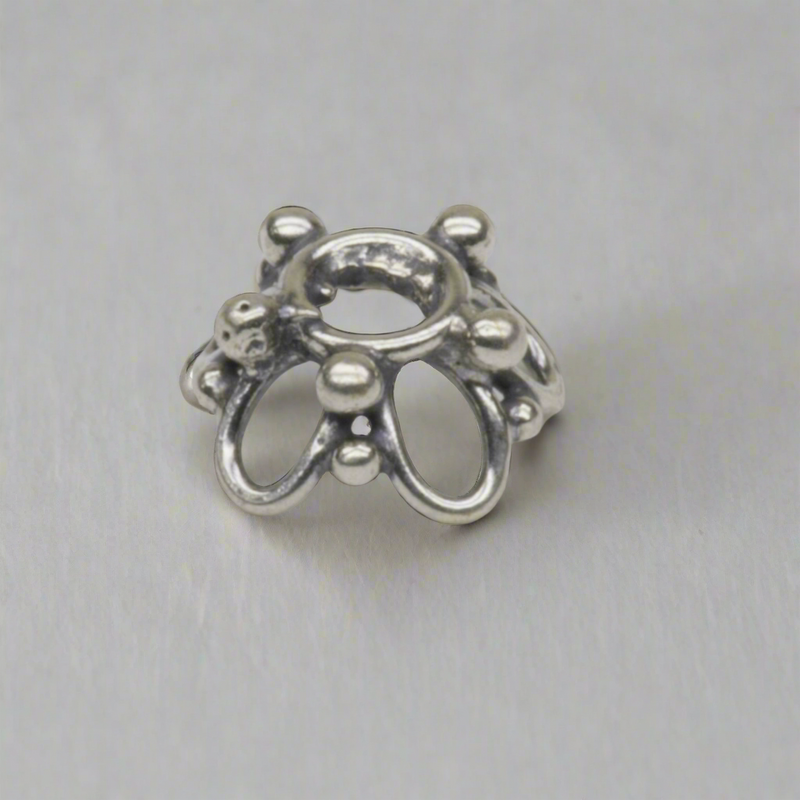 Sterling Silver Classic Loop Bali Bead Cap