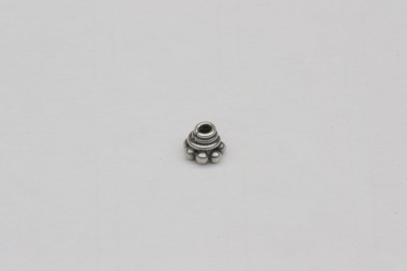 Sterling Silver Dotted Swirl Bali Bead Cap