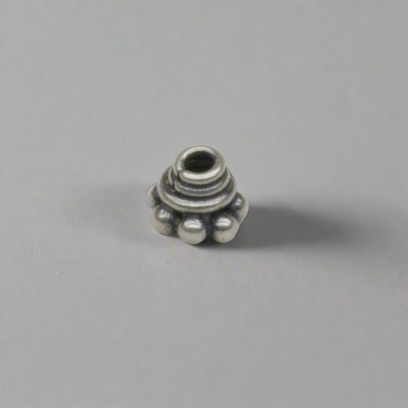 Sterling Silver Dotted Swirl Bali Bead Cap