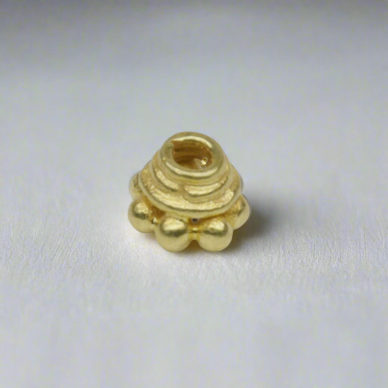 Vermeil Dotted Swirl Bead Cap
