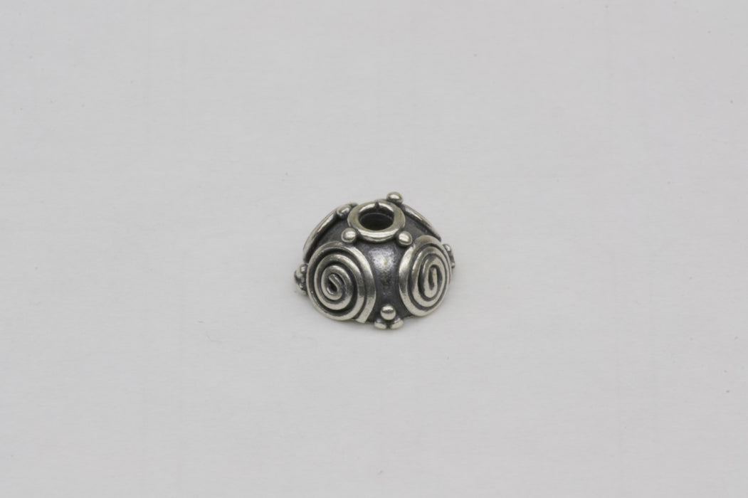 Sterling Silver Elegant Spiral Bali Bead Cap