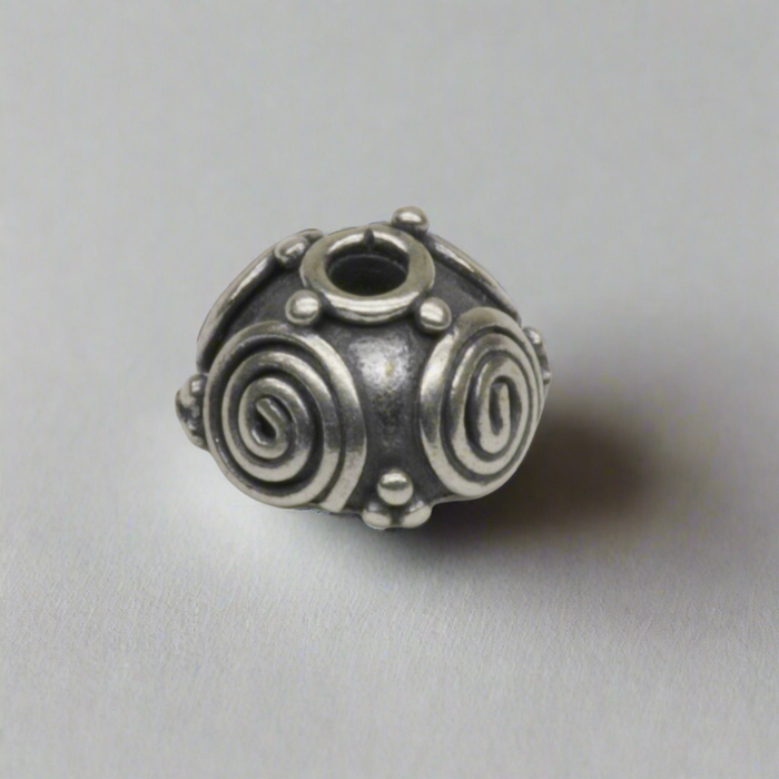 Sterling Silver Elegant Spiral Bali Bead Cap