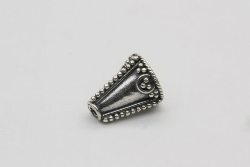 Timeless Cone Bead Charm Sterling Silver