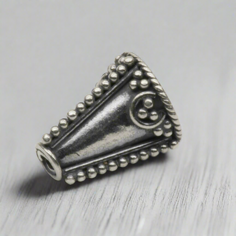 Timeless Cone Bead Charm Sterling Silver