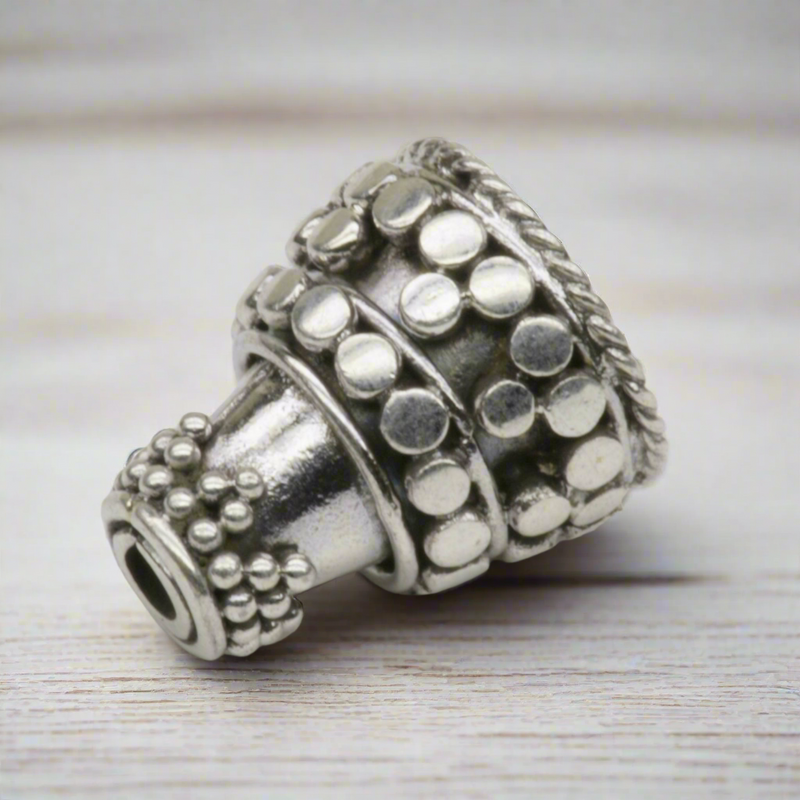 Classical Cone Bead Charm Sterling Silver