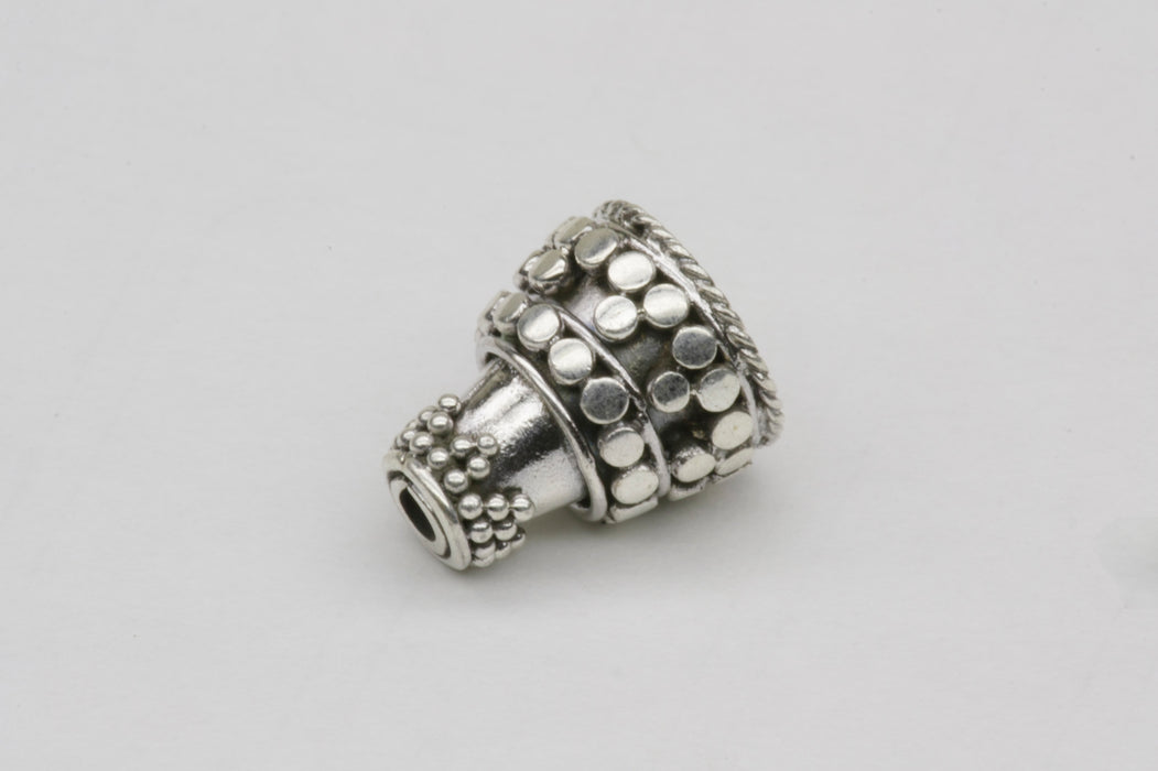 Classical Cone Bead Charm Sterling Silver