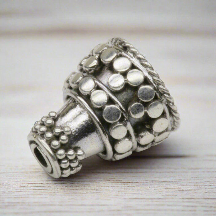 Classical Cone Bead Charm Sterling Silver