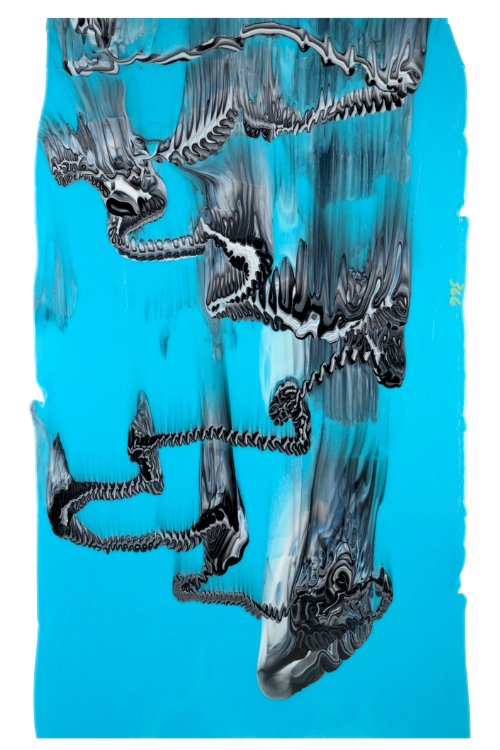 Light Cyan, White, Black Graffiti Bullseye Sheet 51110A