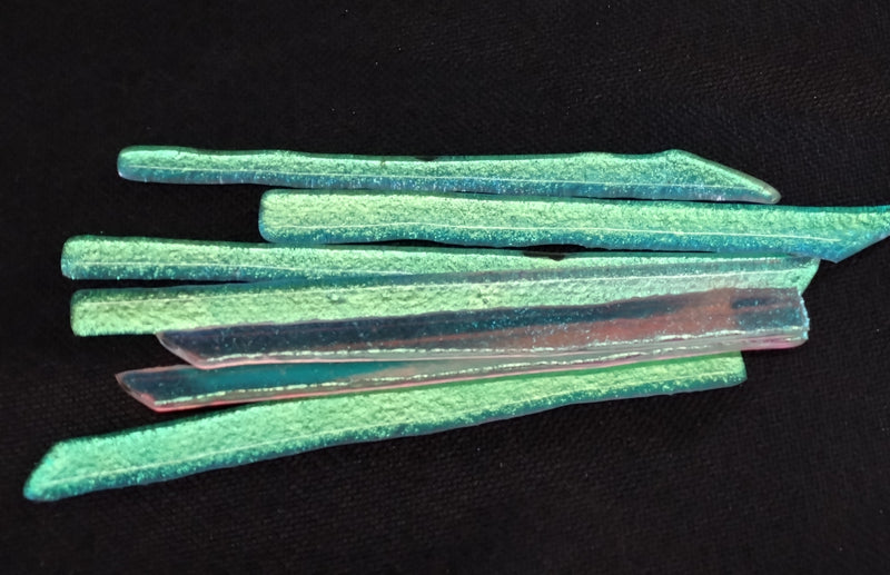 Aqua on Clear prefused strips Dichroic COE104