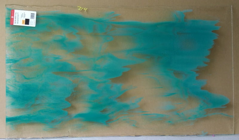 Bullseye Glascadia: Opaline & Teal Green Bullseye Sheet 30614A 3MM