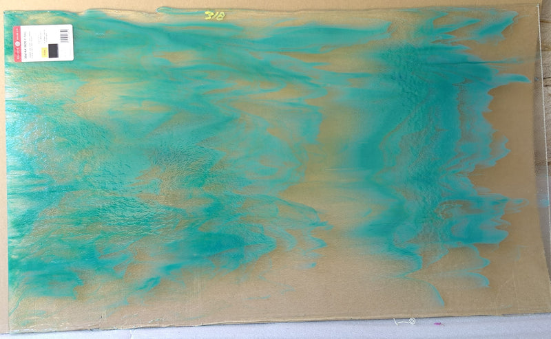 Bullseye Glascadia: Opaline & Teal Green Bullseye Sheet 30614A 3MM