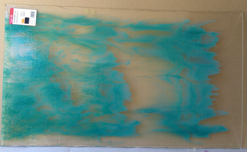 Bullseye Glascadia: Opaline & Teal Green Bullseye Sheet 30614A 3MM