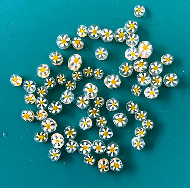 Daisy Flower Millefiori Murrine Float Glass