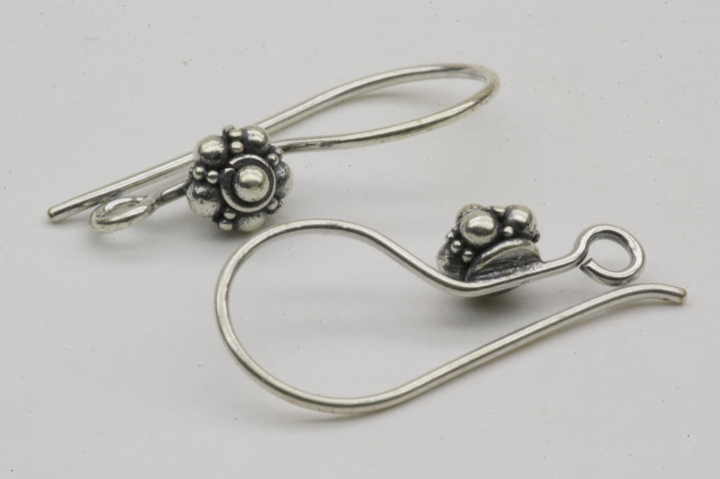 Earwire with Flower Sterling Silver