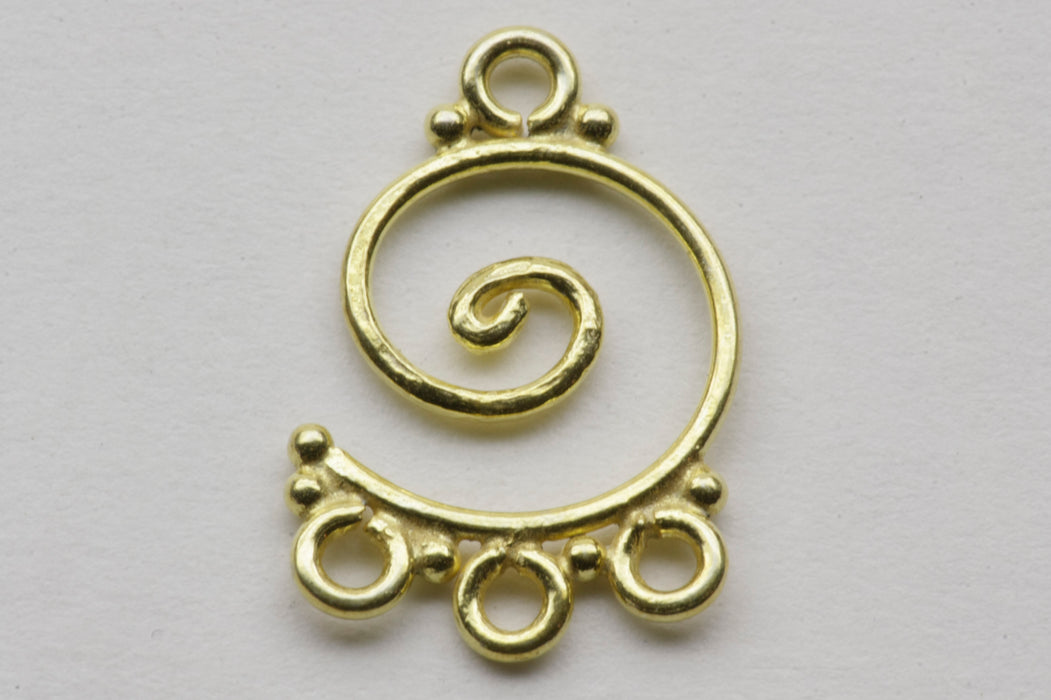 Golden Swirl with Multiple Loops Vermeil Sterling Silver