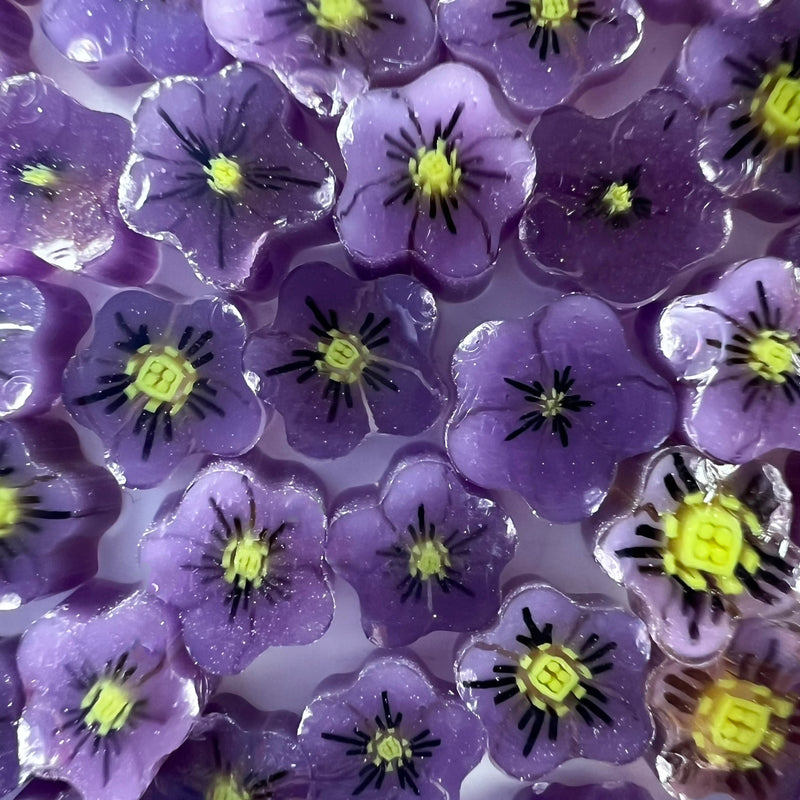 Purple Violet Flower Millefiori Murrine COE090