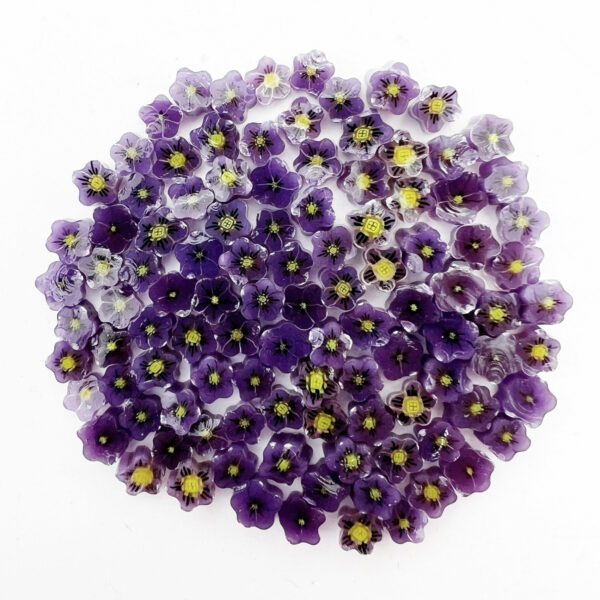 Purple Violet Flower Millefiori Murrine COE090