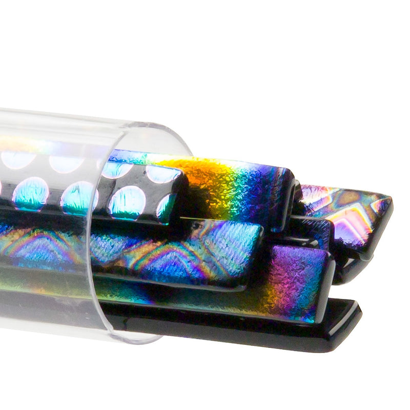 Pattern Dichroic on Black Opaque Sizzle Stix MP0100 6MM