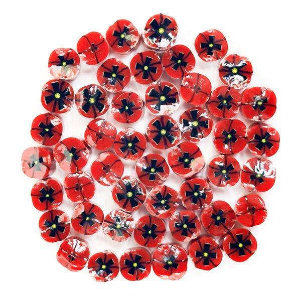Red Poppy -  Large Flower Millefiori Murrine COE096