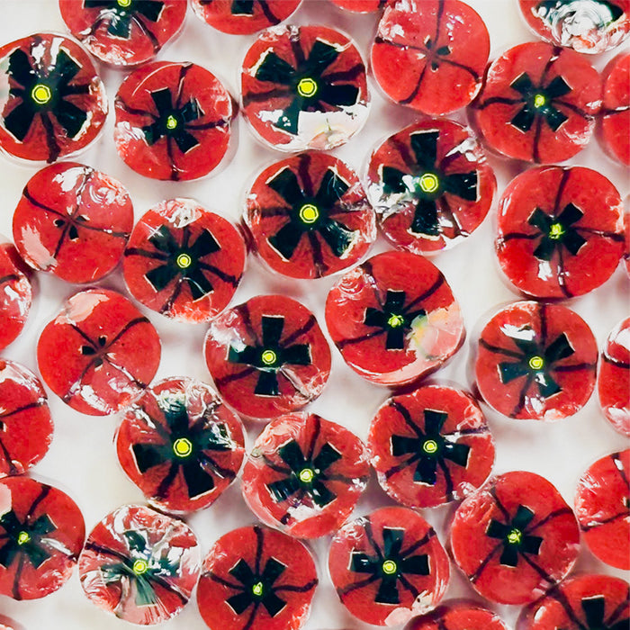 Red Poppy -  Large Flower Millefiori Murrine COE096