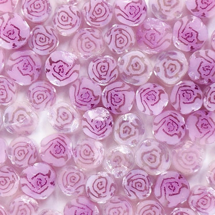 Pink Rose Flower Millefiori Murrine COE096