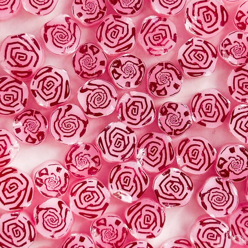 Pink Roses Flower Millefiori Murrine COE090