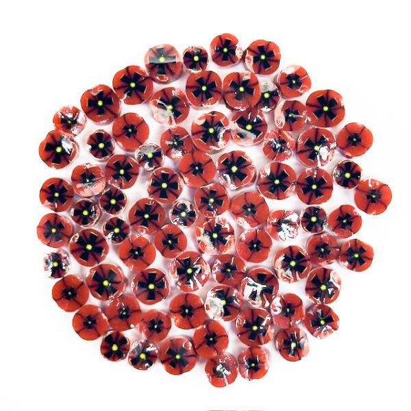 Red Poppy Millefiori Murrine Tabitha's Emporium COE096