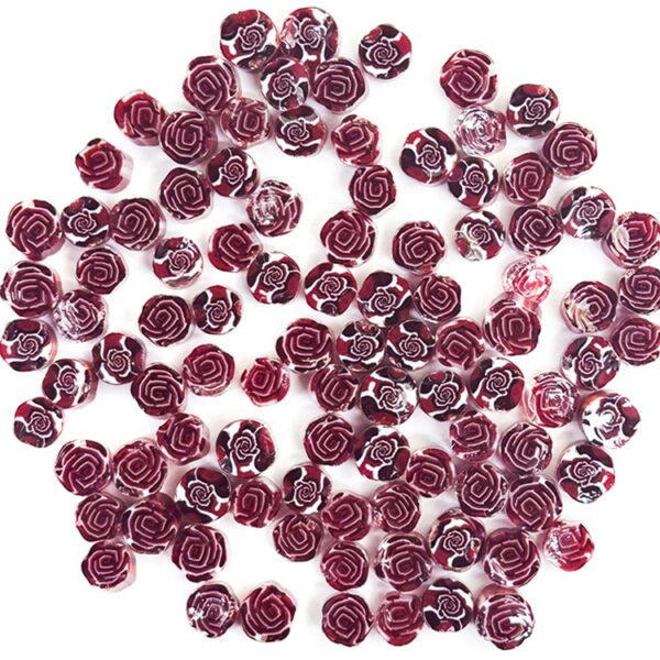 Red Rose Flower Millefiori Murrine COE096