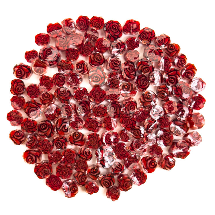 Red Roses - Flower Millefiori Murrine COE090