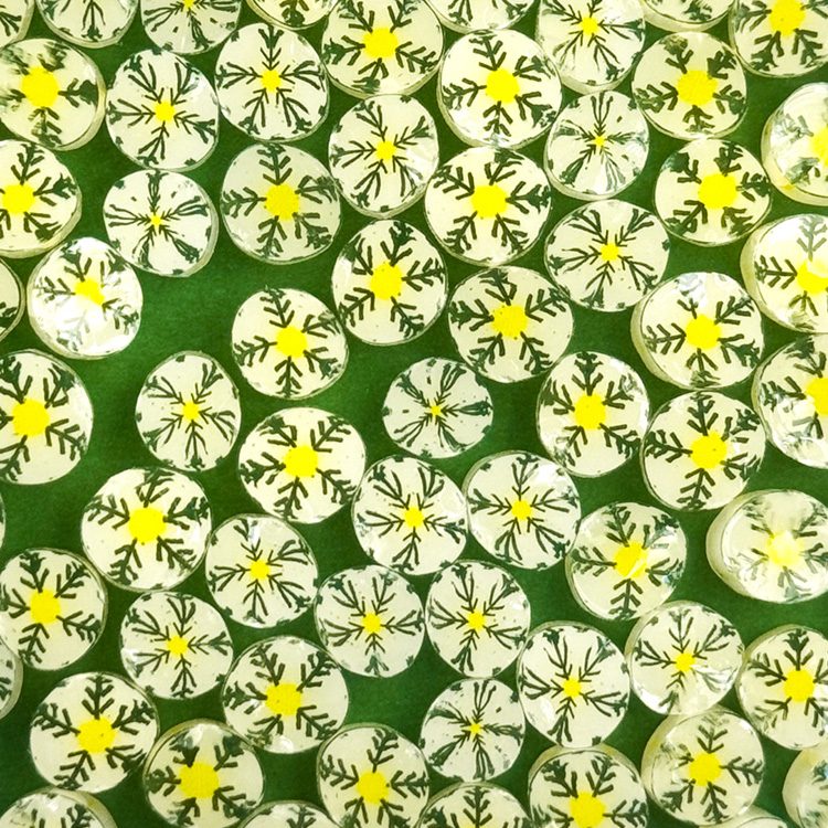 White Poinsettia - Flowers Millefiori Murrine Tabitha's Emporium COE096