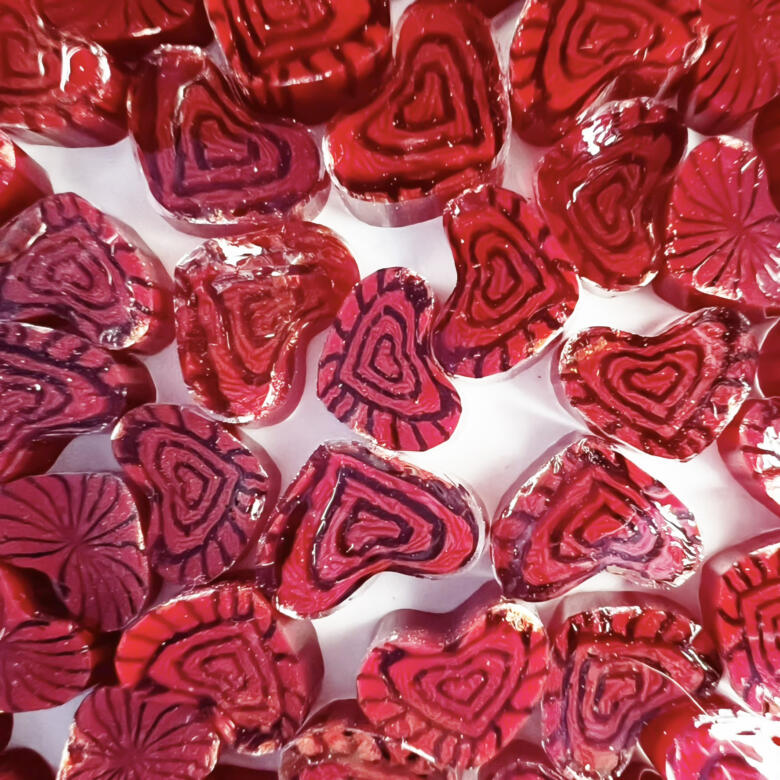 Red Hearts  Millefiori Murrine COE096