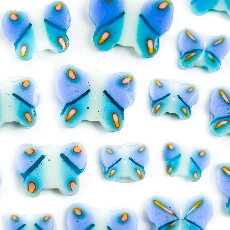 Mixed Sized Butterflies Millefiori Murrine COE096