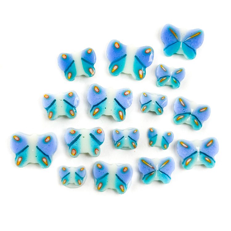 Mixed Sized Butterflies Millefiori Murrine COE096