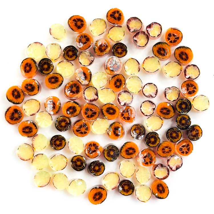 Fire - Flower Millefiori Murrine Tabitha's Emporium Float Glass