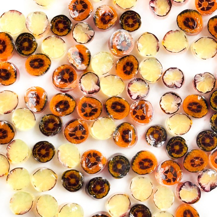 Fire - Flower Millefiori Murrine Tabitha's Emporium Float Glass