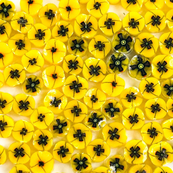 Yellow Poppy Millefiori Murrine COE090