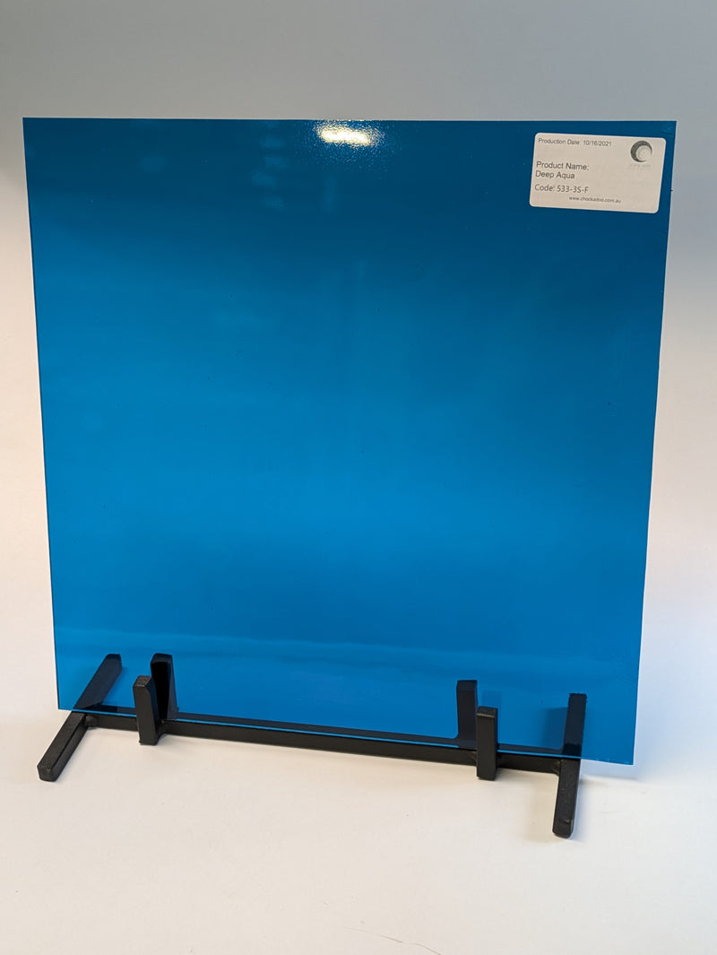 Deep Aqua Smooth Fusible Transparent  Oceanside Sheet 533-3S-F
