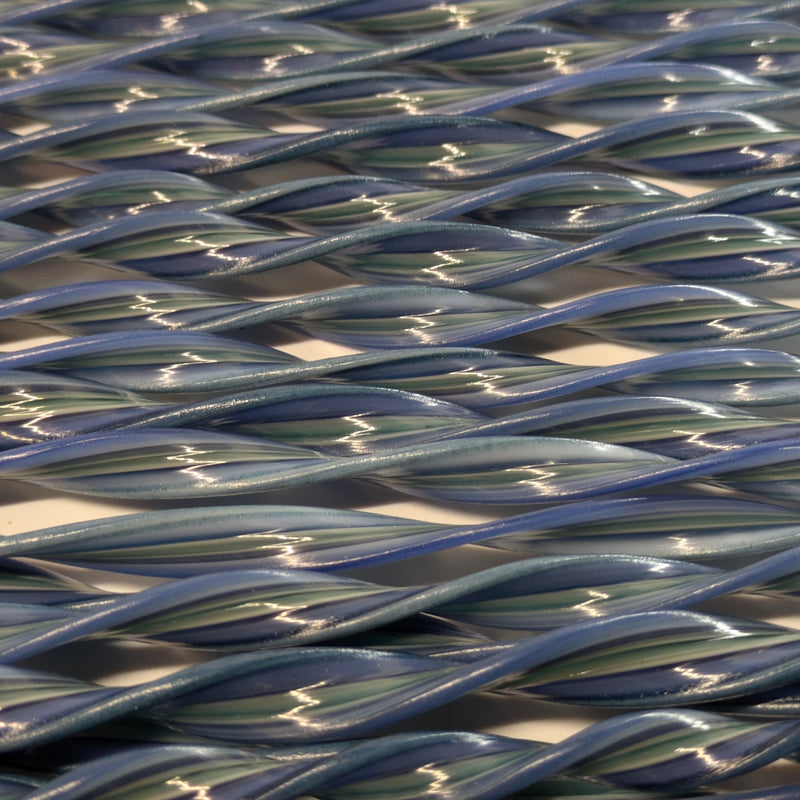 Blue Flat Twisted Glass Cane Flat COE090