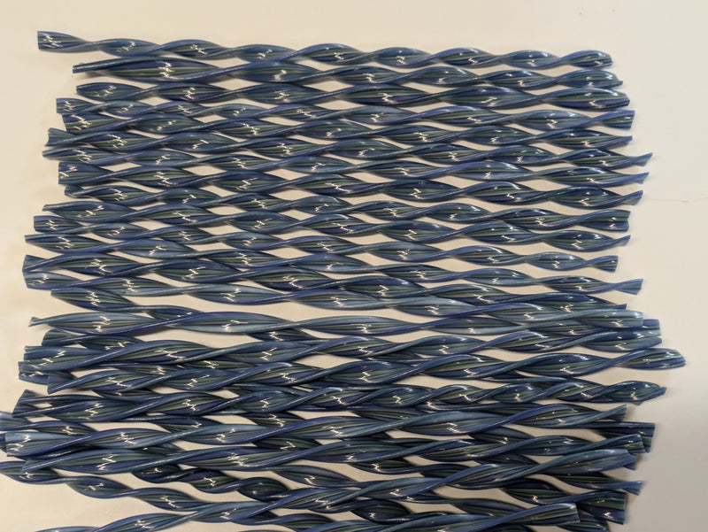 Blue Flat Twisted Glass Cane Flat COE090