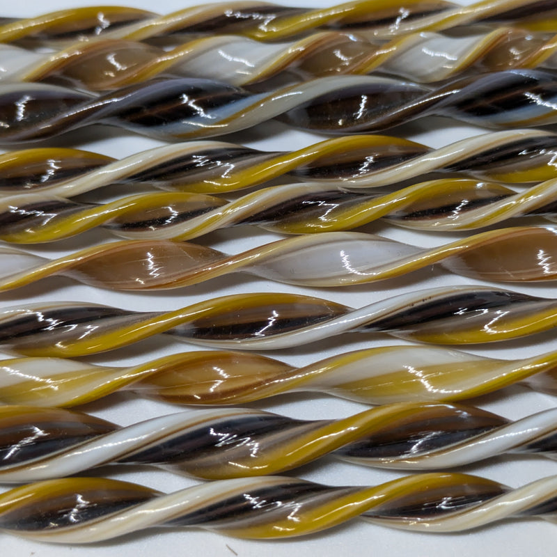 Brown Flat Twisted Glass Cane COE090